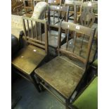 Collection of four 19th Century oak farmhouse kitchen chairs to include a pair of spindle chairs,