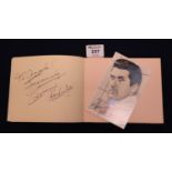 An autograph album containing TV and theatre personalities autographs including; Bob Monkhouse,