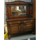 Early 20th Century oak two stage mirror back sideboard. (B.P. 24% incl. VAT)