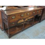 Late 18th/early 19th Century Welsh oak potboard dresser, base only. (B.P. 24% incl. VAT)