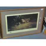 After David Shepherd, 'Jaguars', limited edition coloured print, no. 851/1500, signed in pencil by