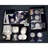 Collection of assorted modern collector's coins including many silver and also older sixpences and