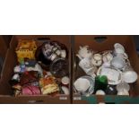 Two boxes of assorted china and glass, various to include; Japanese Imari bowl, teaware, Italian
