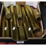 Box of assorted brass trench art shell cases. (12) (B.P. 24% incl. VAT)