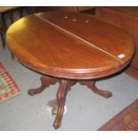 Victorian mahogany tilt top centre table on quatreform base. (B.P. 24% incl. VAT)