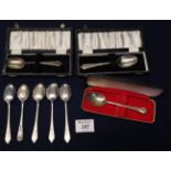 Collection of eight assorted silver teaspoons. (B.P. 24% incl. VAT)