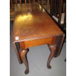 18th Century mahogany rectangular drop leaf gate leg table the top with reeded edges, single gate