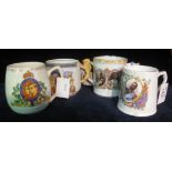 Two Paragon commemorative mugs, one a loving mug, together with two other commemorative mugs. (4) (