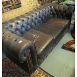 20th Century leather chesterfield style three seater sofa. (B.P. 24% incl. VAT)