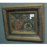 Furnishing print, bird's nest on a bank, gilt framed. (B.P. 24% incl. VAT)