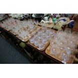Six trays of Tudor crystal glass drinking vessels, various to include; brandy balloon glasses,