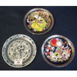 Group of three Rosenthal German porcelain circular plaques decorated with studies of Aladdin. 16cm