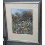 A.D Forbes (British 20th Century), study of poppies in a field, signed and dated '90,