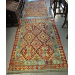 Chobi Kelim multi-coloured geometric runner. 145 x 101cm approx. (B.P. 24% incl. VAT)