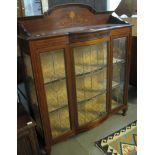 Edwardian mahogany inlaid bow fronted display cabinet. (B.P. 24% incl. VAT)