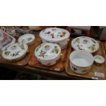 Three trays of Royal Worcester Evesham oven to tableware items to include; casserole dishes,
