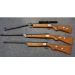 Three break action air rifles to include; Series 70 model 77, Diana G36 .22 caliber and another .