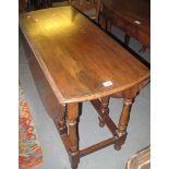 20th Century oak gate legged table. (B.P. 24% incl. VAT)