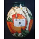 Modern Moorcroft art pottery tube lined ovoid vase, overall decorated in the Mediterranean series