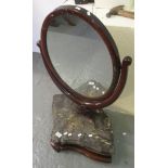 Victorian mahogany framed swivel bedroom mirror on a marble base. (B.P. 24% incl. VAT)