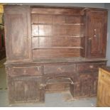 19th Century stained pine two stage dog kennel dresser. (B.P. 24% incl. VAT)