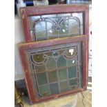 Two similar early 20th Century stained glass leaded panels. (2) (B.P. 24% incl. VAT)