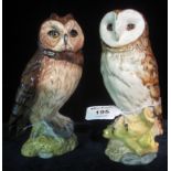 Two Whyte & Mackay Scotch whiskey decanters in the form of a short eared owl and a barn owl. (2) (