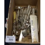 Box of assorted plated cutlery items, various. (B.P. 24% incl. VAT)