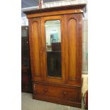 Victorian mahogany single door mirrored wardrobe. (B.P. 24% incl. VAT)