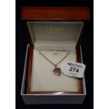 A 9ct Clogau gold heart pendant set with a diamond on 9ct gold Clogau chain. Total weight 7.4g