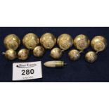 Collection of assorted military buttons, bullet shaped mother of pearl pendant etc. (B.P. 24%