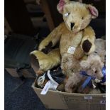 Box of assorted modern teddy bears, to include; large hump back bear by the Old Fashioned Teddy Bear