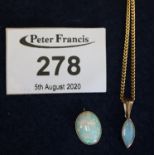 Two opal pendants. (B.P. 24% incl. VAT)