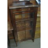 Edwardian mahogany inlaid single door display cabinet on square tapering legs. (B.P. 24% incl. VAT)