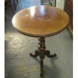 Victorian mahogany tripod table having barley twist pedestal. (B.P. 24% incl. VAT)