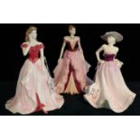Three Coalport figurines to include; Ladies of fashion 'Demetria', 'Fay' and 'Sarah figurine of