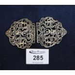 A silver nurse's buckle, Chester hallmarks 1899. (B.P. 24% incl. VAT)