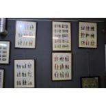 A large group of military interest cards, 'Uniforms of the British Army'. Framed and glazed. (5) (