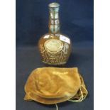 Chivas Royal Salute 21 years old blended Scotch whisky in ceramic flask and Royal Salute fabric
