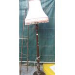 Modern mahogany finish standard lamp with shade. (B.P. 24% incl. VAT)
