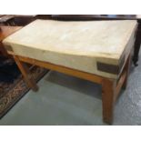 Rustic beech and elm butchers block with pitch pine frame. (B.P. 24% incl. VAT)