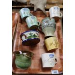 Tray of Torquay and other pottery, jugs, cups etc. (B.P. 24% incl. VAT)