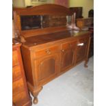 Early 20th Century mahogany mirror back sideboard on cabriole legs and pad feet. (B.P. 24% incl.