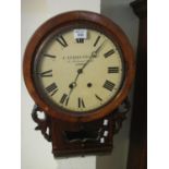 Victorian rosewood inlaid two train wall clock marked E. Fehrenbach, 5 Ferdinand St, London. (B.P.