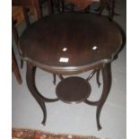 Edwardian stained occasional table with under tier on outswept legs. (B.P. 24% incl. VAT)