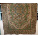 Large crewel work embroidered floral design rug or wall hanging. (B.P. 24% incl. VAT)