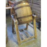 Early 20th Century Llewellin Haverfordwest butter churn on stand. (B.P. 24% incl. VAT)