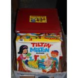 Collection of vintage games to include; Meccano no. 3 Dusty Bin game, Tiltin Milton and Casdon