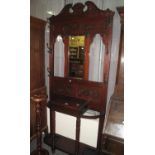 Edwardian carved mahogany mirror back hallstand. (B.P. 24% incl. VAT)