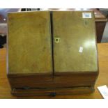 Victorian mahogany two door stationery box with under drawer. (B.P. 24% incl. VAT) Distressed